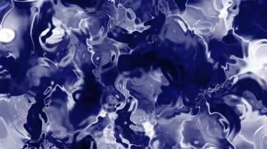 Soyut Plastik Su B, Soyut Mavi ve Beyaz Sıvı Yüzey Hareketli Yansımalar ve Işık Efektleri, Stok telif hakkı olmayan video.
