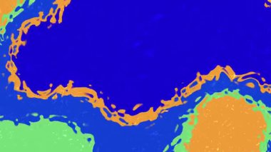 Sıvı Su B 'yi soyutlar, mavi turuncu ve yeşil renkli soyut sıvı arkaplan hareketli grafikler, Stock telif hakkı olmayan video.