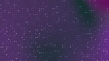 Soyut arkaplan, soyut dijital noktalar, mor ve yeşil bir zemin üzerinde kusursuz bir döngü ile hareket ediyorlar, telif hakkı olmayan hisse senedi..