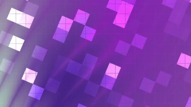 Twirls Blink Square, geometrik şekilli soyut mor arkaplan ve ızgara, kusursuz döngü animasyonu, Video Stock kraliyet ailesi.