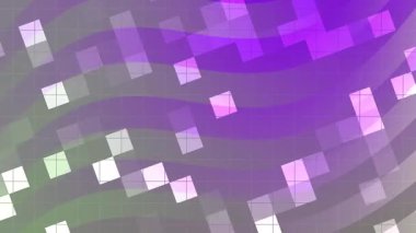 Blink Square soyutlamaları, geometrik şekilli soyut animasyon arkaplanı ve mor ve yeşil dalga desenleri, serbest telif hakkı.