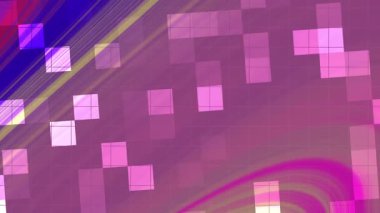 Twirl Blink Square soyut, canlı renkli geometrik şekillerin soyut dijital animasyonu dinamik bir şablon içinde hareket ediyor, Video Stock kraliyet ailesi..