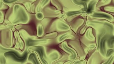 Soyut plastik, soyut akışkan sıvı animasyonu yeşil ve kahverengi tonlarında, kusursuz döngü hareketi, telif hakkı olmayan hisse senedi.