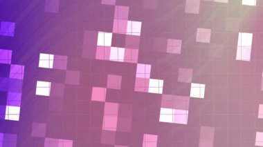 Twirls Blink Square, gradyan arkaplan boyunca hareket eden pikselli şekillerin soyut dijital animasyonu, Video Stock telif hakkı.