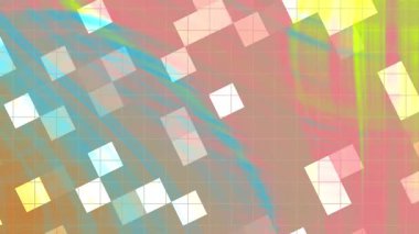 Soyut Twirl Blink Square, geometrik şekilli renkli soyut animasyon ve şebeke arkaplanı yavaşça kayan, telif hakkı olmayan hisse senedi.