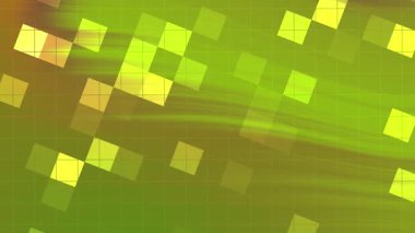 Twirl Blink Square soyut yeşil arkaplan elmas şekilleri ve ızgara örtüsü ekranda hareket ediyor, Video Stock telif hakkı.