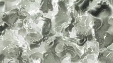 Soyut Plastik Su B, soyut sıvı gümüş yüzey dalgalı hareket ve parlak yansımalar kusursuz döngü, telif hakkı olmayan hisse senedi.