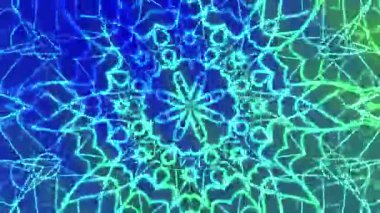 Soyut Dönen Kaleydoskop A, Büyüleyici Kaleydoskop Parlayan Neon Çizgileriyle Animasyon Dinamik Arkaplan Oluşturur, Telif hakkı olmayan video.