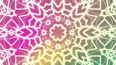 Soyut Dönen Kaleydoskop A, soyut neon mandala sanatı görsel meditasyon için rengarenk bir arka plan, stok telif hakkı olmayan video.