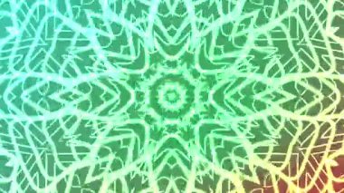 Soyut Dönen Kaleydoskop A, Büyüleyici Neon Mandala Animasyonu Parlak Çizgiler ve Gradyan Arkaplan, Video Stoku Krallığı.