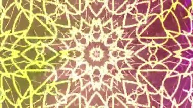 Soyut Twirls Kaleidoscope A, soyut animasyon neon mandala deseni parlak çizgileri ve canlı bir geçmişi var..