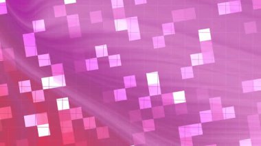 Soyut Twirl Blink Square, soyut animasyon arkaplanı pembe ve mor renkler ve geometrik mozaik şekiller, Video Stoku kraliyet ailesi.