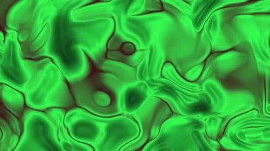 Soyut plastik, soyut akışkan yeşil sıvı arka plan, koyu çizgiler, kusursuz döngü animasyonu, telif hakkı olmayan hisse senedi.