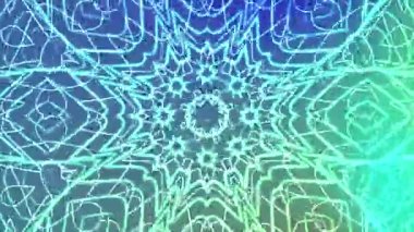 Soyut Dönen Kaleydoskop A, canlandırılmış kaleydoskopu neon hatlarıyla büyüler ve yükselen bir arka plan efekti, telif hakkı olmayan hisse senedi.