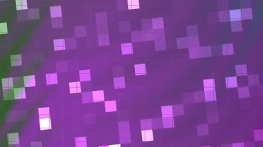 Twirls Blink Square soyut mor pikselli arka plan, ızgara çizgileri ve sol tarafta yeşil eğim, telif hakkı olmayan hisse senedi..