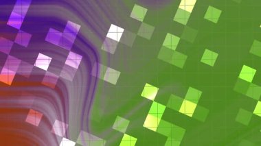 Twirl Blink Square soyut renkli arkaplan akışkan şekiller ve geometrik kare mozaik animasyonu, Video Stoku kraliyet ailesi.