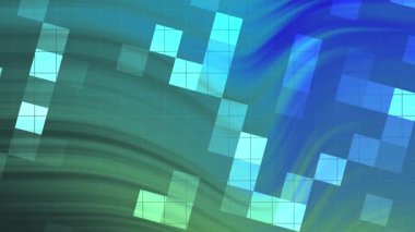 Twirl Blink Square soyut dijital animasyon hareketli geometrik şekillerin ızgara, Video Stok telif hakkı ile renkli bir arkaplan üzerinde.