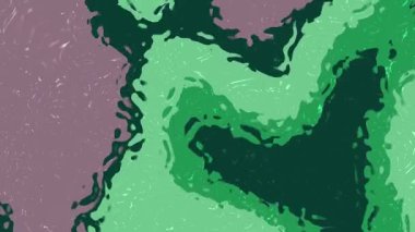Akan yeşil, koyu yeşil ve mor renkli soyut sıvı animasyon, soyut Sıvı Su C, soyut sıvı animasyon.