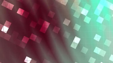 Twirls Blink Square, geometrik kareli soyut mozaik animasyon gradyan renk ve ızgara arkaplan, Stock telif hakkı olmayan video.