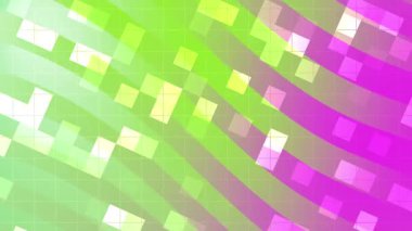 Soyut Twirls Blink Square, soyut renkli geometrik arkaplan animasyonu canlı yeşil, sarı ve mor renkler, Video Stok kraliyet ailesi.