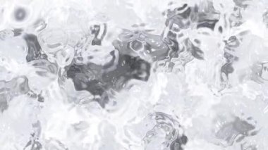 Soyut Plastik Su, parlak yansımaları olan soyut sıvı doku ve beyaz ve gri tonlarında akışkan hareket, Video Stoku krallığı.