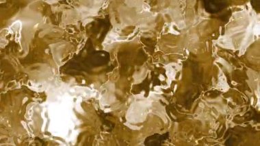 Soyut Plastik Su B, yansıması ve ışığı olan soyut altın sıvı yüzey, kusursuz döngü animasyon arka planı, telif hakkı olmayan hisse senedi.