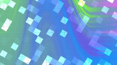 Twirl Blink Square soyut dijital sanat arka planı akışkan çizgiler ve piksellenmiş kare elementler, telif hakkı olmayan hisse senedi.