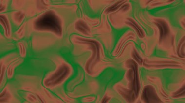 Soyut plastik, soyut akışkan sıvı arkaplan animasyonu yeşil ve kahverengi tonlarında, dikişsiz döngü, borsada ücretsiz video.