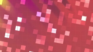 Twirls Blink Square soyut animasyon arkaplan hareketli kareler ve ızgaralar canlı kırmızı ve pembe renkler, Video Stock kraliyet ailesi.