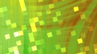 Twirl Blink Square soyut arkaplan, canlandırılmış kareler ve yeşil ve sarı tonlarda akan çizgiler, Video Stok kraliyet ailesi.