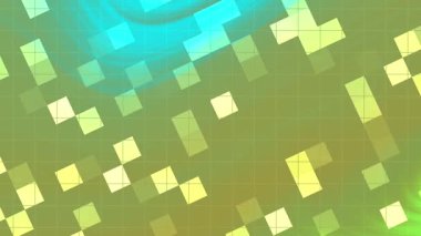 Twirl Blink Square, geometrik şekilli soyut animasyon arkaplanı ve hareketli canlı renk gradyanı, Stock telif hakkı olmayan video.