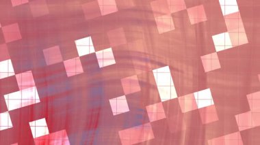 Soyut Twirl Blink Square, soyut pembe ve kırmızı geometrik şekiller ve şebeke örtüsü ve dinamik hareket efektleri, Video Stoku telif hakları.