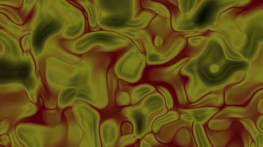 Hareketli Organik Şekillerin Yeşil ve Kırmızı Renklerle Soyut, Soyut Akışkan Animasyonu, Telif hakkı olmayan Video.