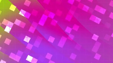 Twirls Blink Square soyut dijital animasyon rengarenk geometrik şekillerin şebeke arkaplanı ile çapraz hareket etmesi, Stock telif hakkı olmayan video.