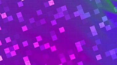 Twirls Blink Square soyut mor arkaplan animasyonu pikselli kareler ve ızgara çizgileri pürüzsüz, telif hakkı serbest hisse senedi.