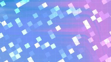 Twirl Blink Square, modern tasarımlar için mavi ve pembe renkli geometrik şekilli soyut animasyon arkaplanı, Video Stok telif hakkı.