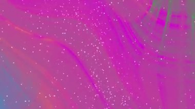 Parçacıkların soyut Twirl Partikülleri, parçacıkların ve akışkan çizgilerin olduğu soyut pembe arkaplan, modern hareket grafik tasarımı, Video Stok telif hakkı.