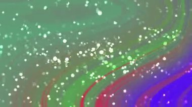 Soyut Twirl Partikülleri, Bokeh parçacıkları ile soyut akış arkaplanı, kıvrımlı yeşil ve kırmızı renkler, döngüsel animasyon, Video Stok kraliyet.