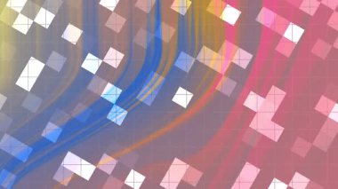 Soyut Twirl Blink Square, soyut renkli arkaplan geometrik şekiller ve akış çizgileri modern tasarım, Stock telif hakkı olmayan video.