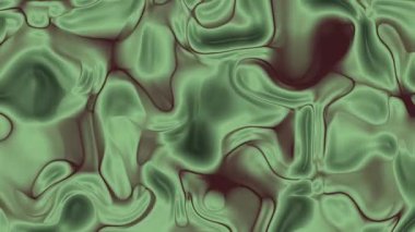 Soyut Plastik, Soyut akışkan sıvı animasyonu yeşil ve kahverengi tonlarında, pürüzsüz döngü arka planı, Stock telif hakkı olmayan video.