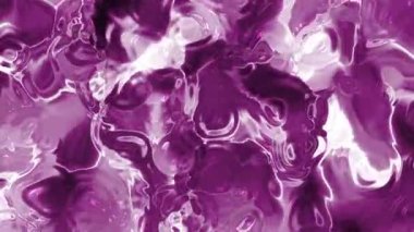 Soyut Plastik Su, kıvrımlı ve yansıtıcı yüzeyi canlı mor renkte olan soyut sıvı doku, Stock telif hakkı olmayan video..