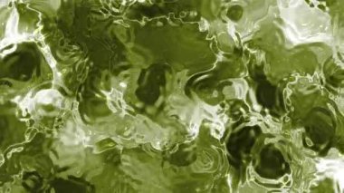 Soyut Plastik Su A, Yansımalı ve Parlayan Işık Animasyonlu Soyut Yeşil Sıvı Yüzey, Telif hakkı olmayan video.