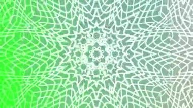 Soyut Dönen Kaleydoskop A, soyut çiçek desenleri ve tasarımları ile büyüleyici yeşil ve beyaz kaleydoskopik animasyon, borsa telif hakkı olmayan video.