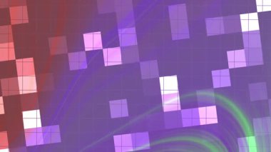 Twirl Blink Square soyut modern animasyon kareler ve renkli dinamik şekiller bir ızgarada hareket ediyor, telif hakkı olmayan hisse senedi.