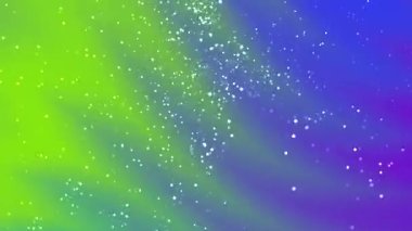 Soyut Dönen Parçacıklar, soyut animasyon arkaplanı dinamik yeşil ve mor gradyan üzerinde ışıldayan parçacıklar, soylu serbest hisse senedi.