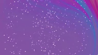 Soyut Twirl Partikülleri, parlak noktalı soyut mor arkaplan ve kıvrımlı renkli hareket tasarımı, Stock telif hakkı olmayan video.