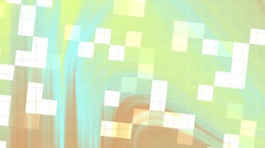 Twirl Blink Square, soyut akış arkaplanı beyaz kareler ve ızgara modern bir dijital tasarım yaratmak, Stock telif hakkı olmayan video.