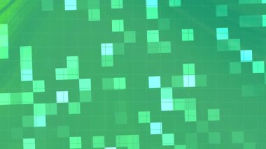Twirl Blink Square soyut yeşil pikselli arka plan şebeke ve ışık demetleri, modern dijital tasarım, telif hakkı olmayan hisse senedi..