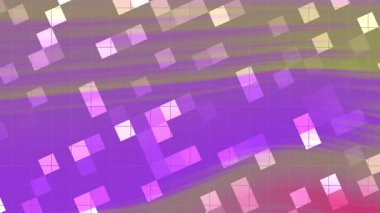 Soyut Twirl Blink Square, soyut animasyon arkaplan renkli geometrik şekiller akışkan bir hareketle hareket ediyor, telif hakkı olmayan hisse senedi.