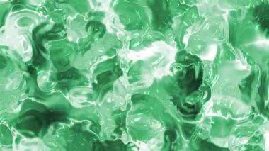 Soyut plastik su, parlak yansımalı ve dalgalı hareketli soyut yeşil sıvı yüzey, kusursuz döngü, telif hakkı olmayan hisse senedi..